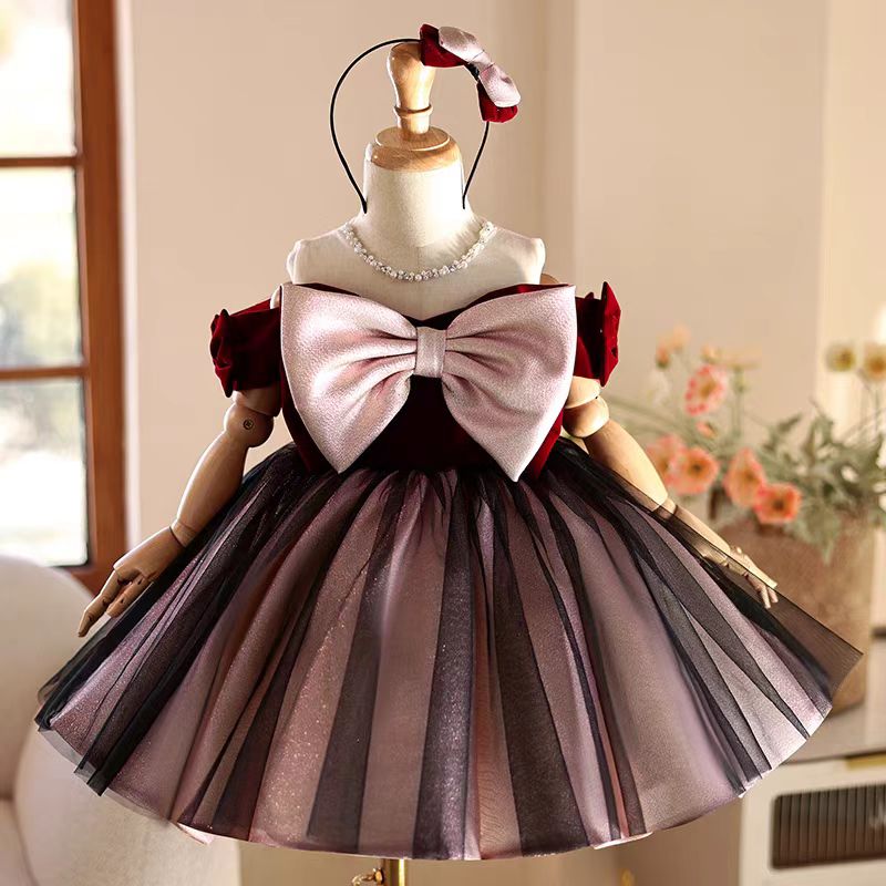 Toddler Girl Tulle Party Dress - Jill Wish J464 Elegante abito da