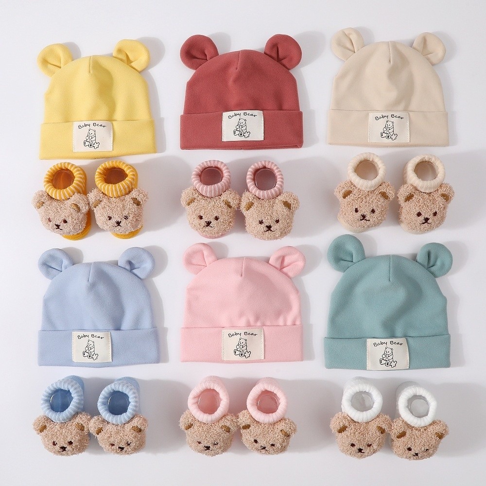 Infant Beanie Hat With Ears - Set da 2 pezzi: cappellino e