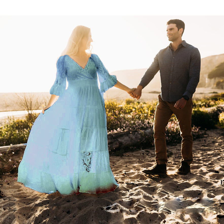 Abito lungo in pizzo e chiffon - Maternity Wear recensione e prezzo