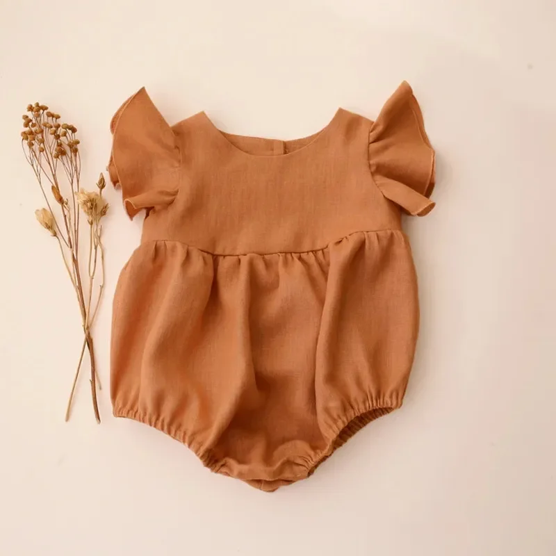 0-24M vestiti della neonata de - Baby Summer Linen Sleeveless Jumpsuit recensione e prezzo
